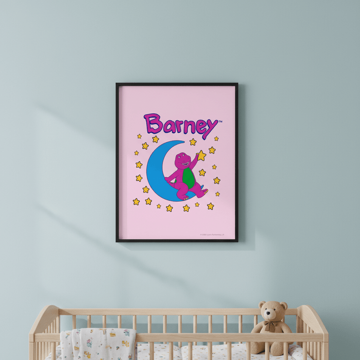 Barney Over the Moon Kids Bedroom Wall Art wall - art - picture - poster