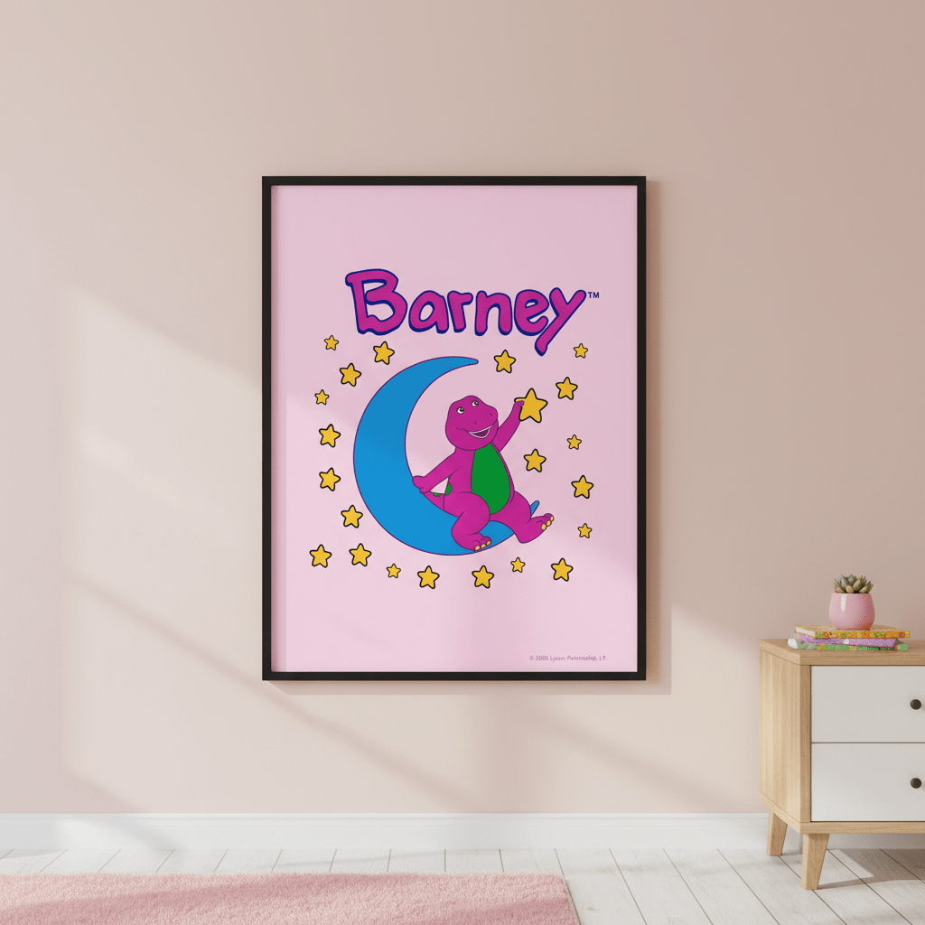 Barney Over the Moon Kids Bedroom Wall Art wall - art - picture - poster