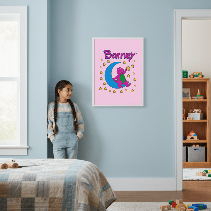 Barney Over the Moon Kids Bedroom Wall Art wall - art - picture - poster