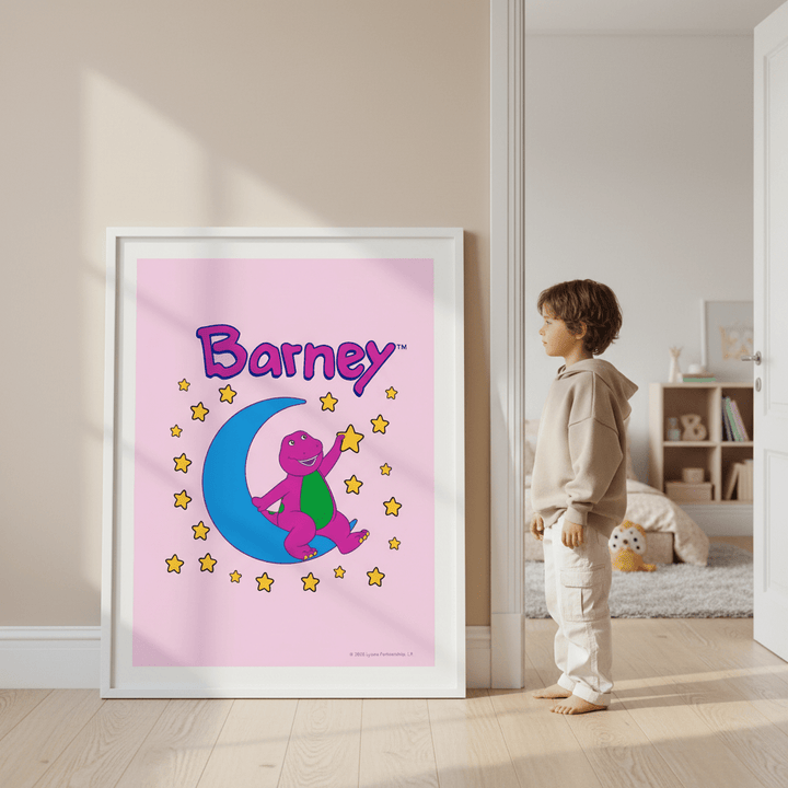 Barney Over the Moon Kids Bedroom Wall Art wall - art - picture - poster