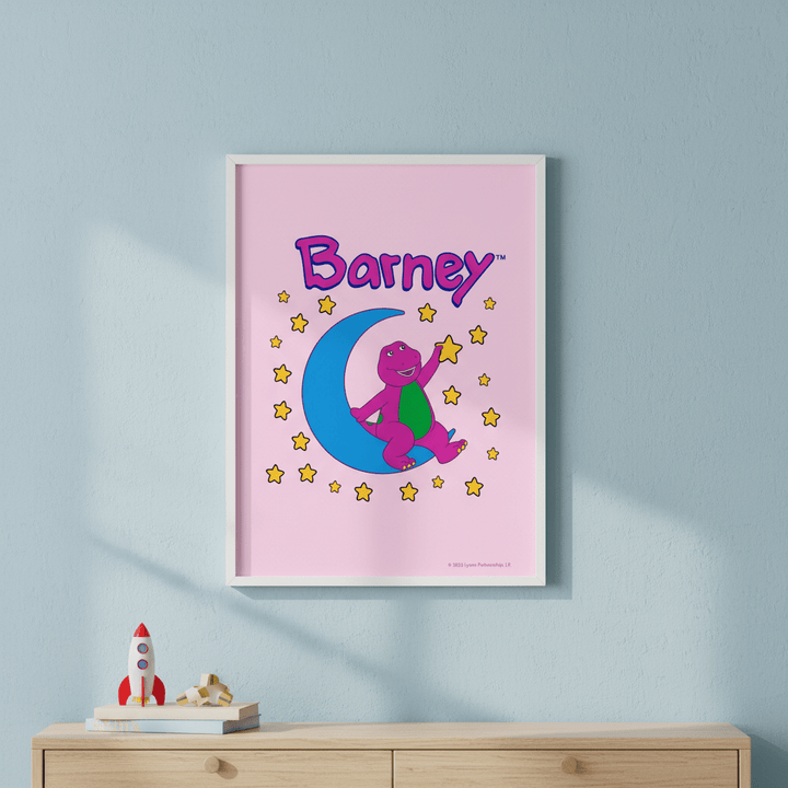 Barney Over the Moon Kids Bedroom Wall Art wall - art - picture - poster