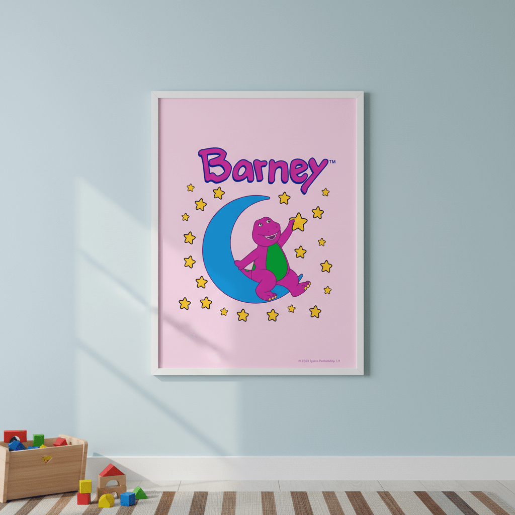 Barney Over the Moon Kids Bedroom Wall Art wall - art - picture - poster