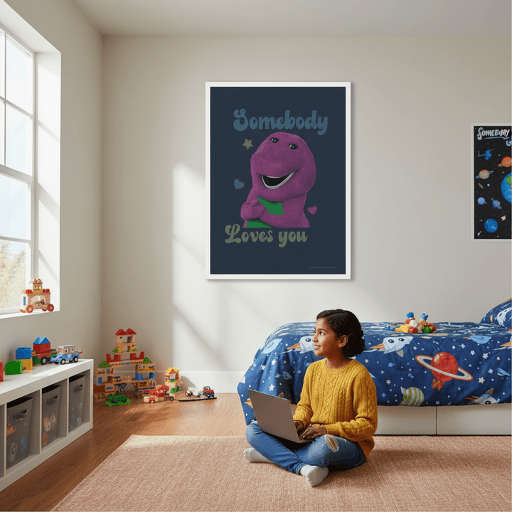 Barney Somebody Loves You Kids Bedroom Wall Art wall - art - picture - poster