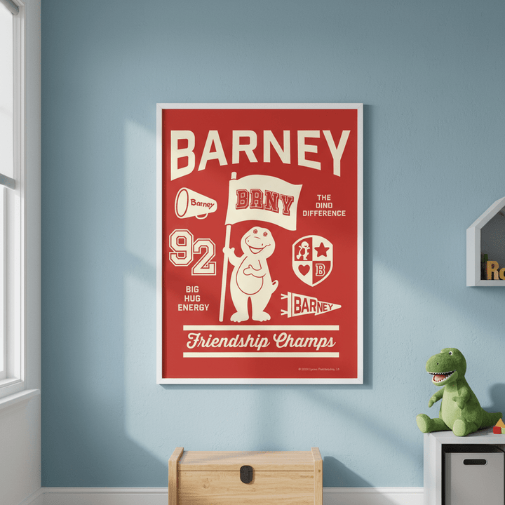 Barney Varsity Kids Bedroom Wall Art Print wall - art - picture - poster