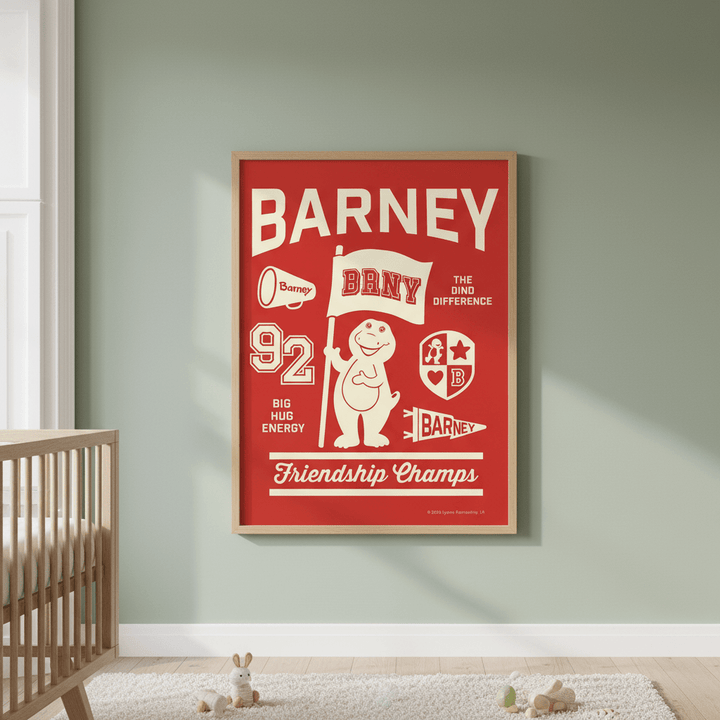 Barney Varsity Kids Bedroom Wall Art Print wall - art - picture - poster