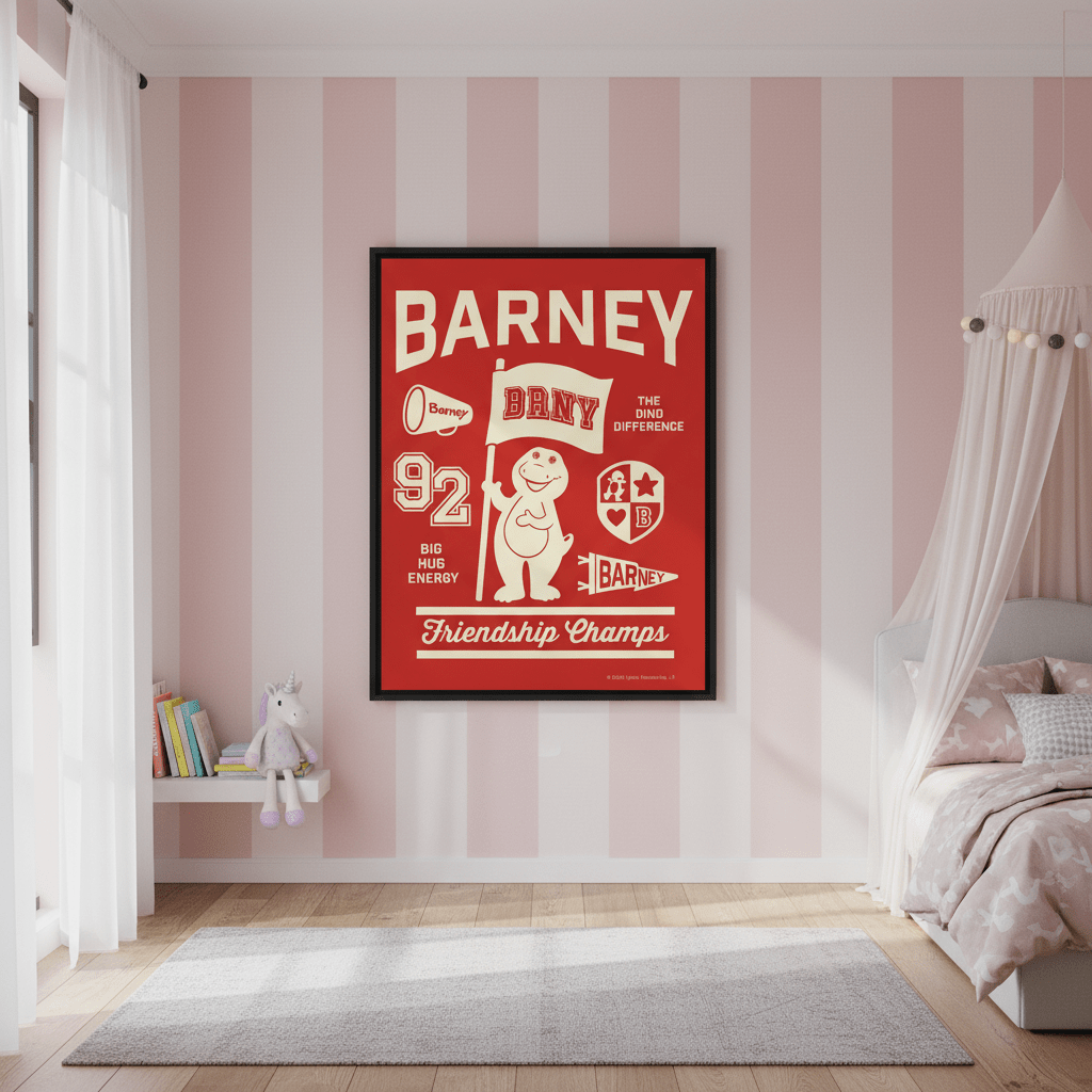 Barney Varsity Kids Bedroom Wall Art Print wall - art - picture - poster