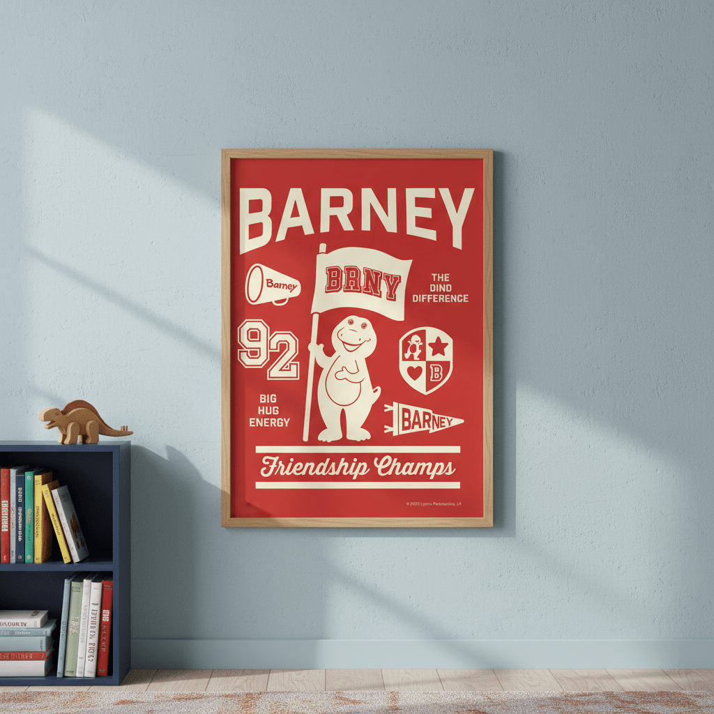 Barney Varsity Kids Bedroom Wall Art Print wall - art - picture - poster