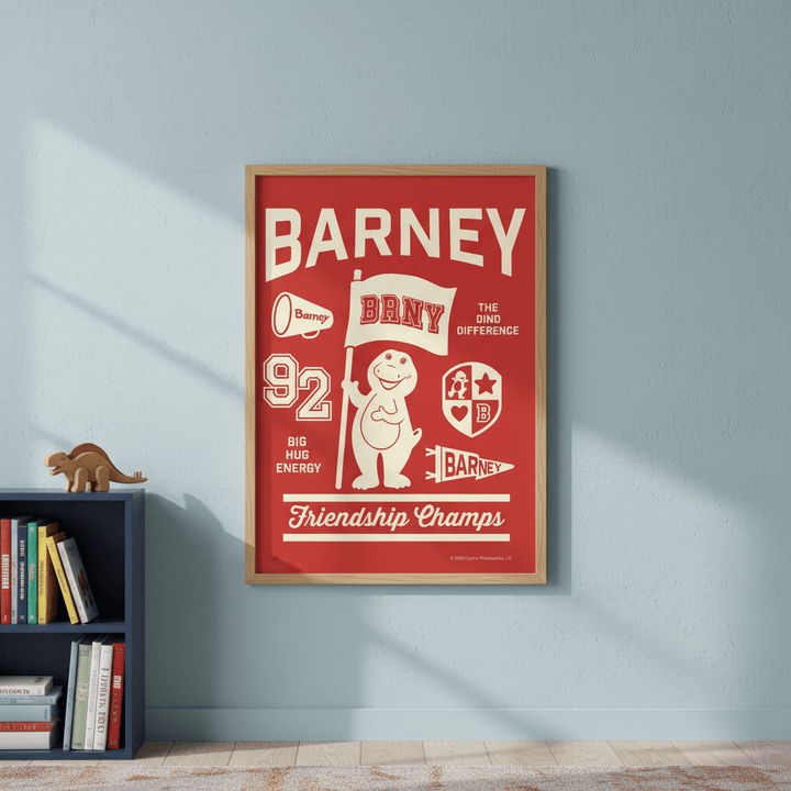 Barney Varsity Kids Bedroom Wall Art Print wall - art - picture - poster