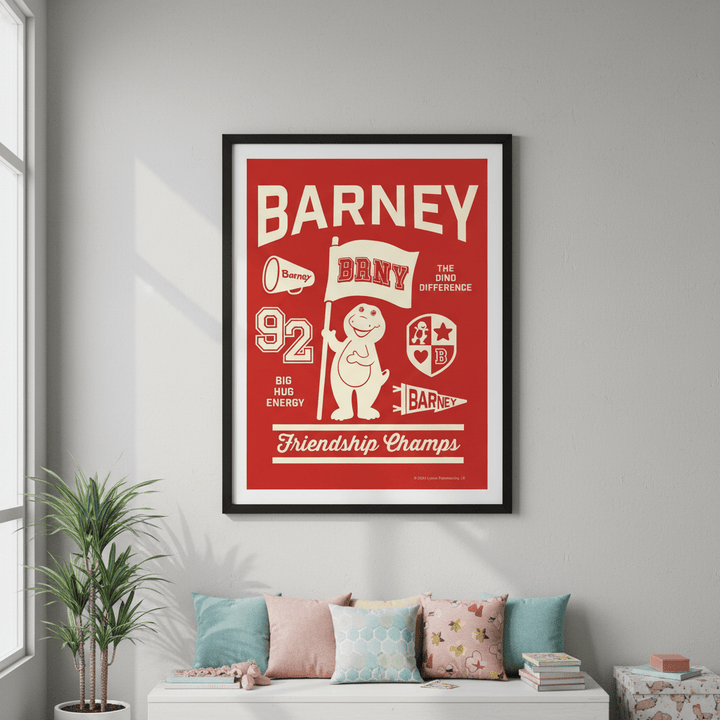 Barney Varsity Kids Bedroom Wall Art Print wall - art - picture - poster