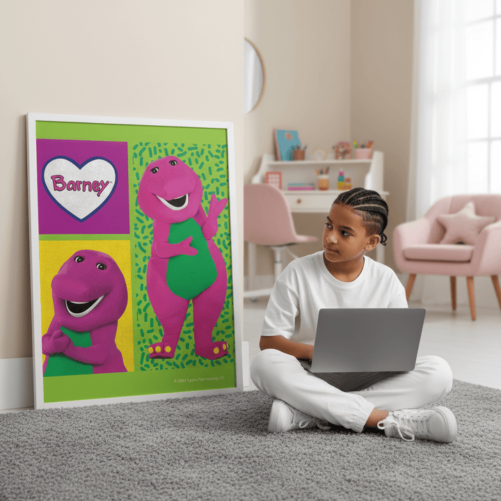 Barney Wall Art Print Kids Bedroom Decor wall - art - picture - poster