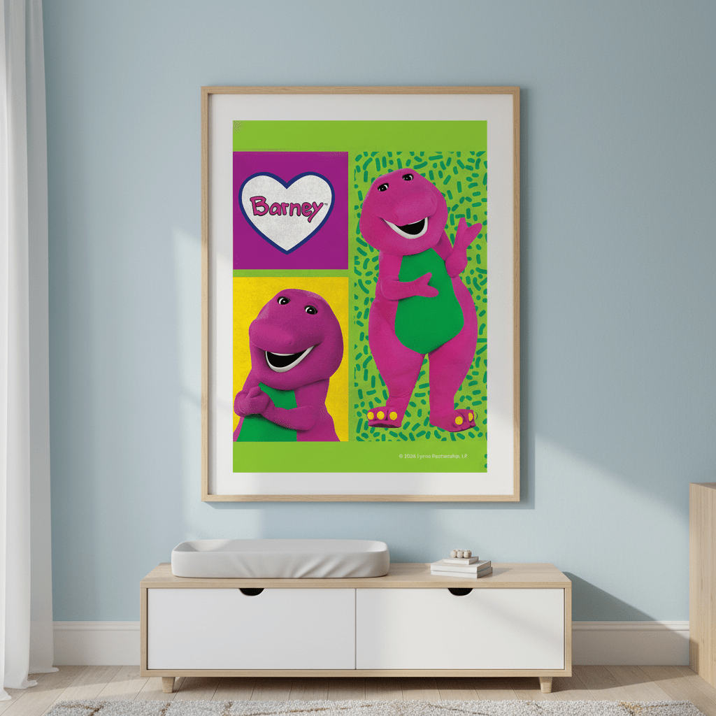 Barney Wall Art Print Kids Bedroom Decor wall - art - picture - poster