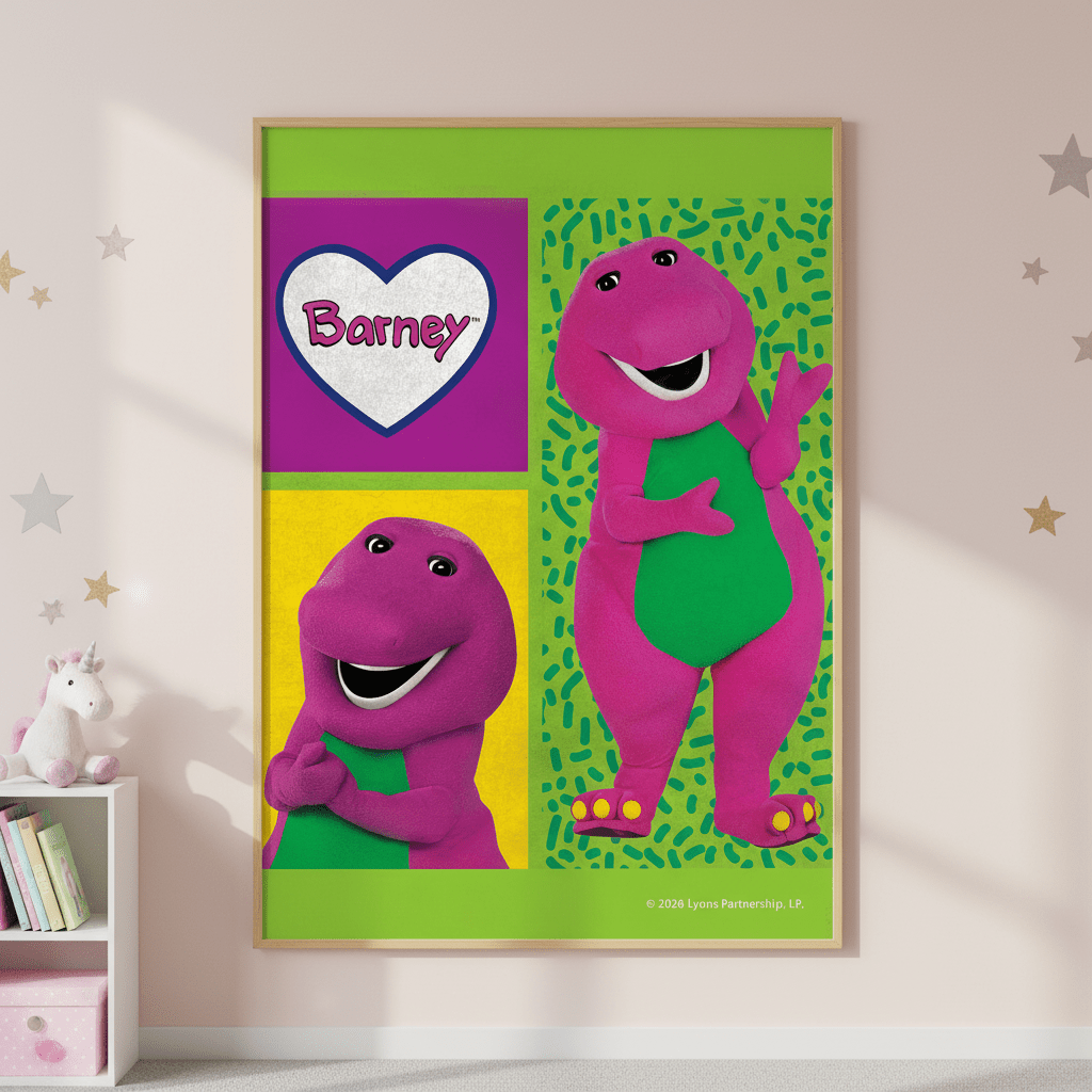 Barney Wall Art Print Kids Bedroom Decor wall - art - picture - poster