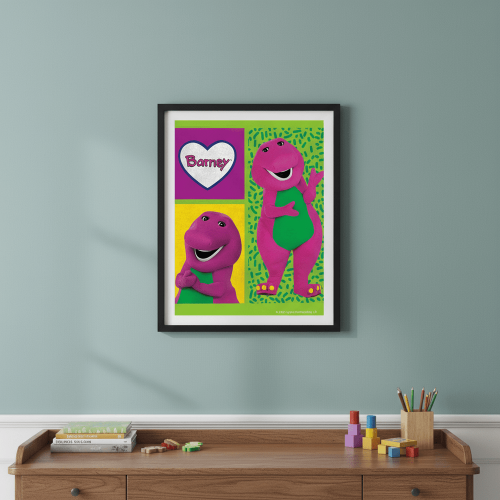 Barney Wall Art Print Kids Bedroom Decor wall - art - picture - poster