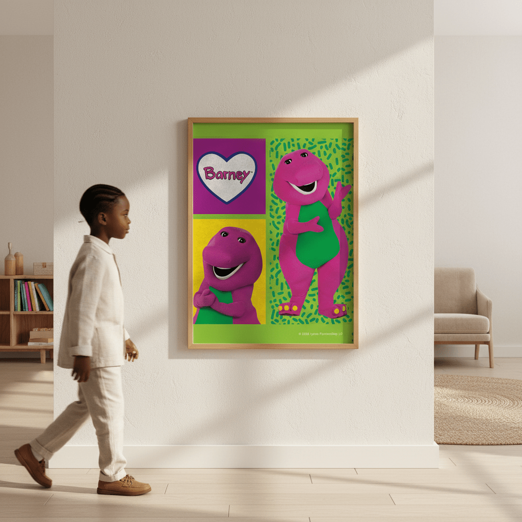 Barney Wall Art Print Kids Bedroom Decor wall - art - picture - poster