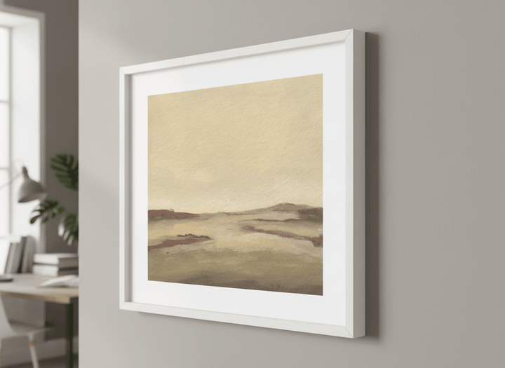 Contemporary wall art featured in a bright modern office workspace