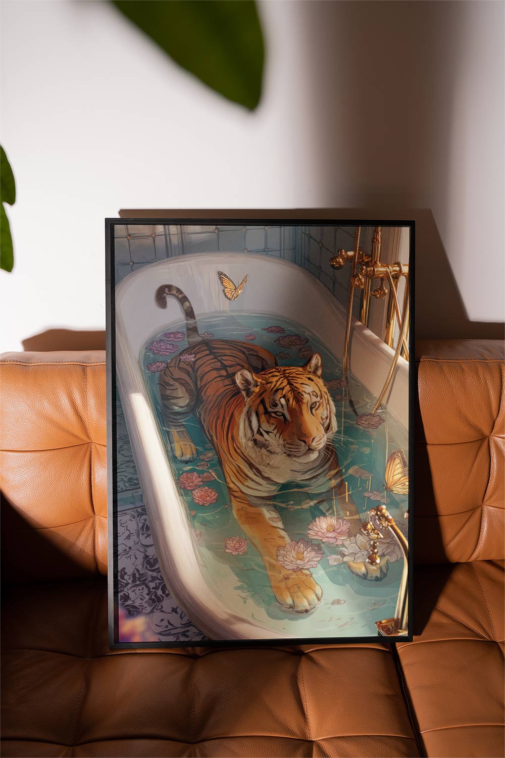 Bath of the Wild Tiger Wall Art Print wall - art - picture - poster