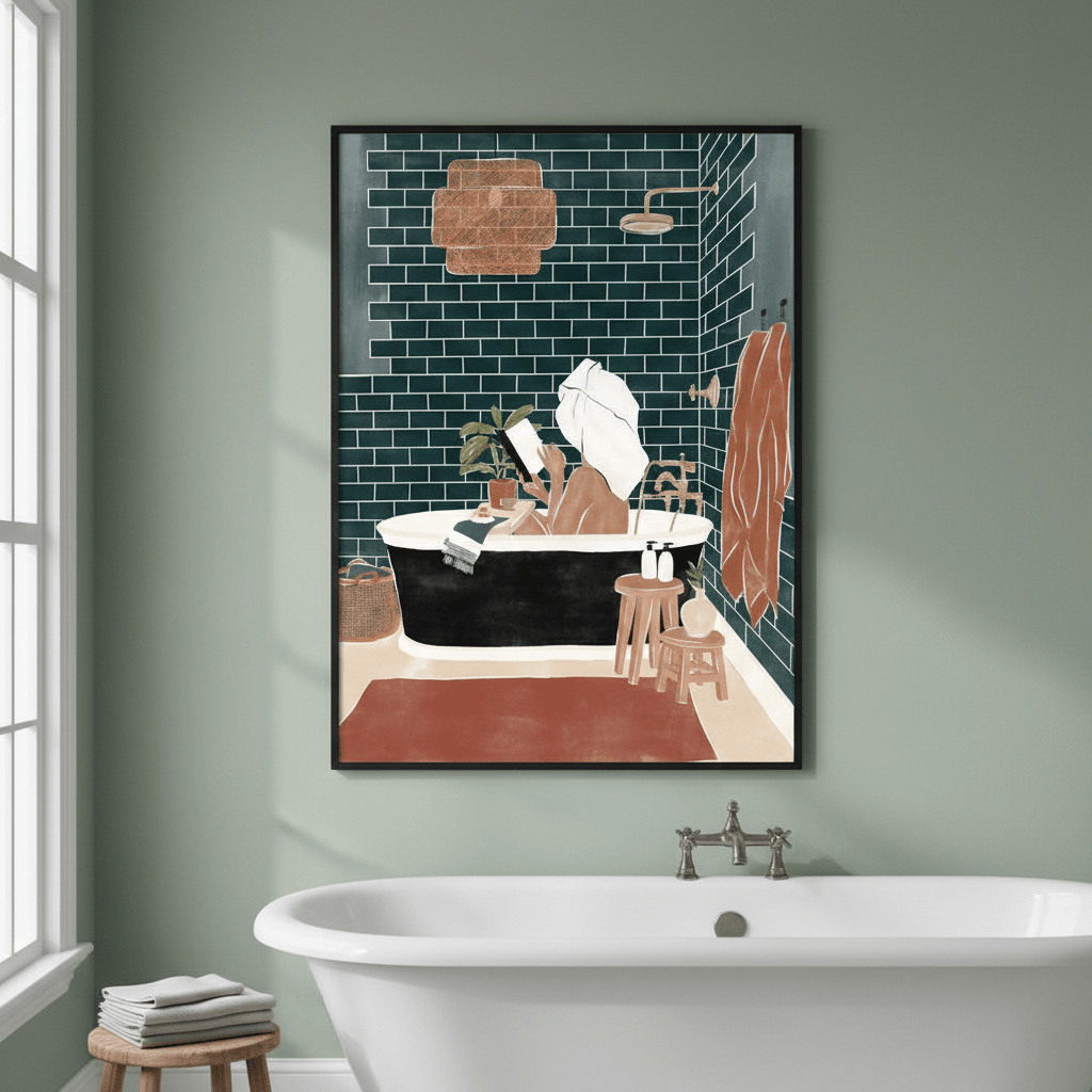 Bathroom Babe by Ivy Green Illustrations wall - art - picture - poster