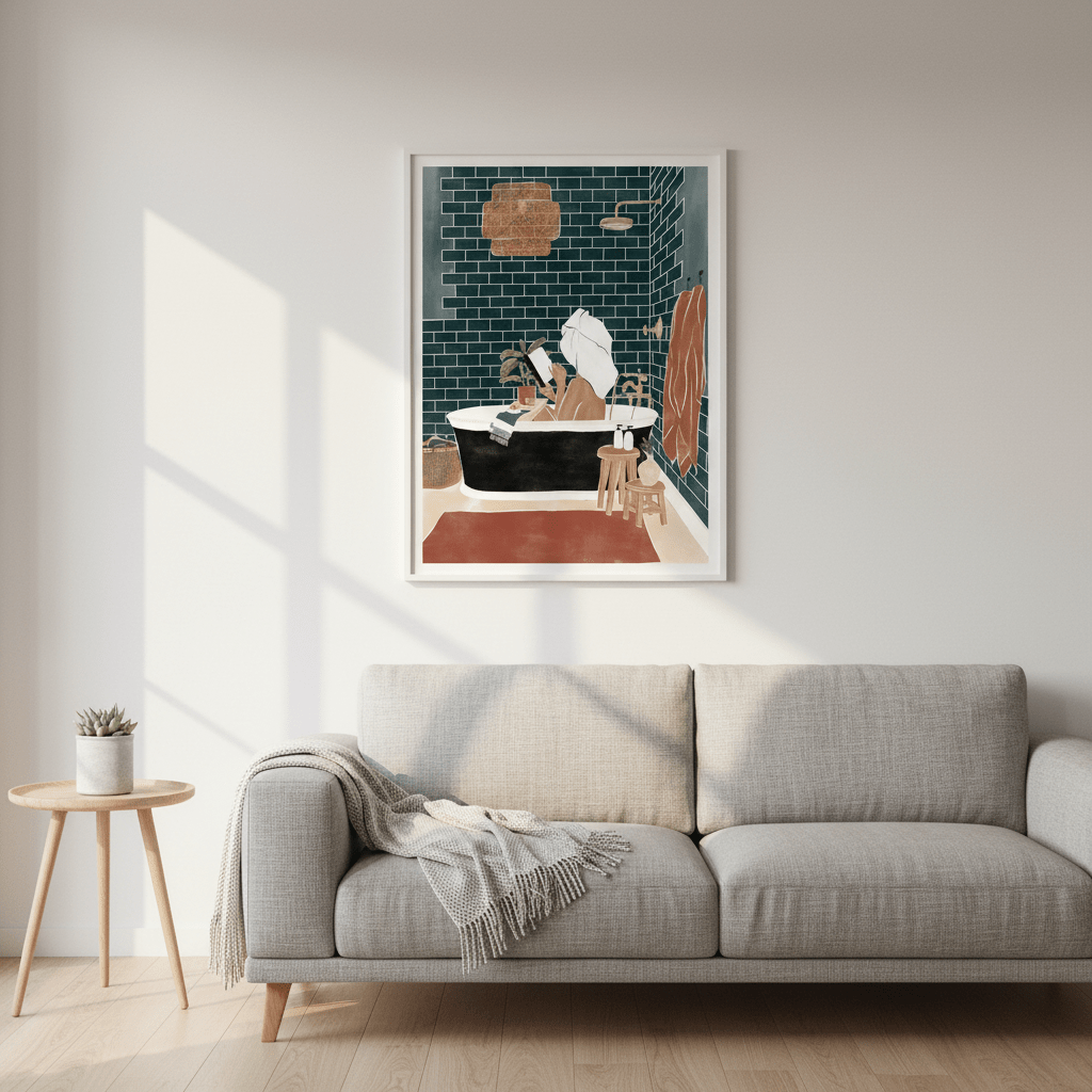 Bathroom Babe by Ivy Green Illustrations wall - art - picture - poster