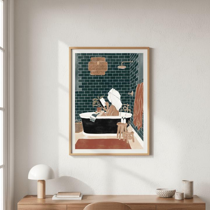 Bathroom Babe by Ivy Green Illustrations wall - art - picture - poster