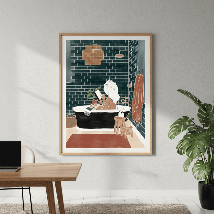 Bathroom Babe by Ivy Green Illustrations wall - art - picture - poster