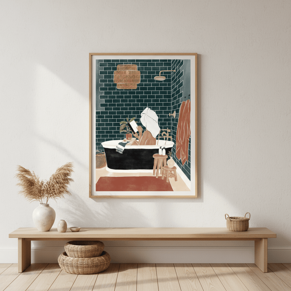 Bathroom Babe by Ivy Green Illustrations wall - art - picture - poster