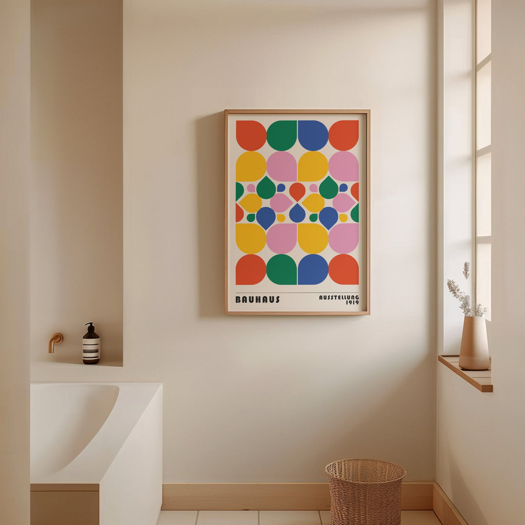 Bauhaus Coloured kaleidoscope wall - art - picture - poster
