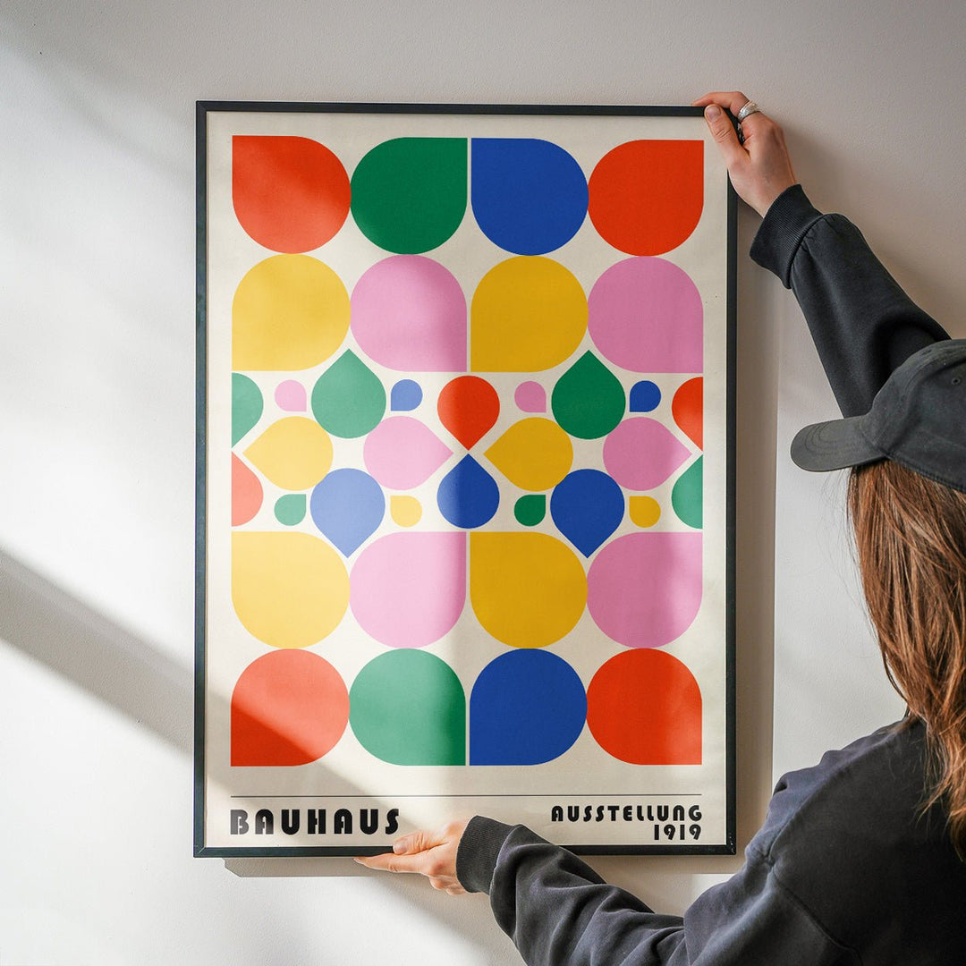 Bauhaus Coloured kaleidoscope wall - art - picture - poster