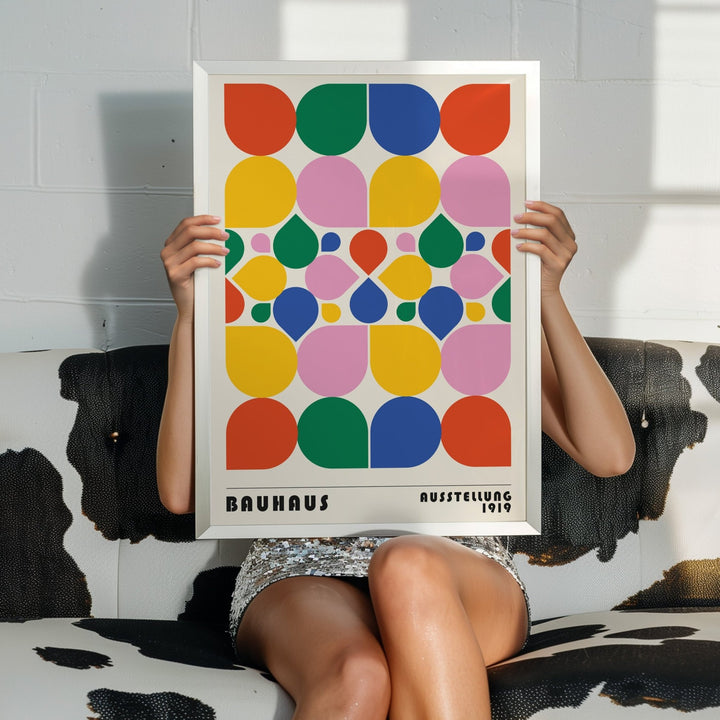 Bauhaus Coloured kaleidoscope wall - art - picture - poster