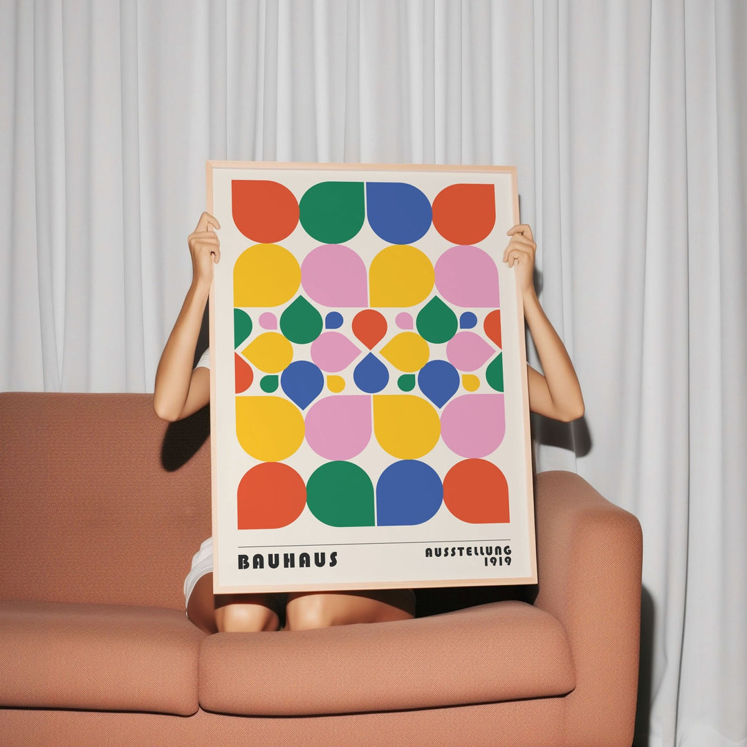 Bauhaus Coloured kaleidoscope wall - art - picture - poster