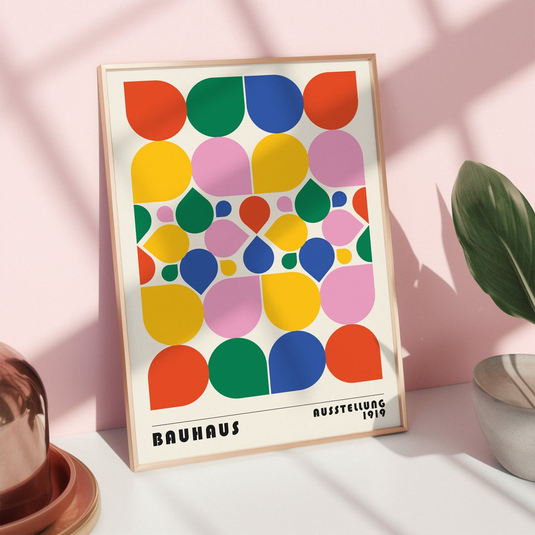 Bauhaus Coloured kaleidoscope wall - art - picture - poster