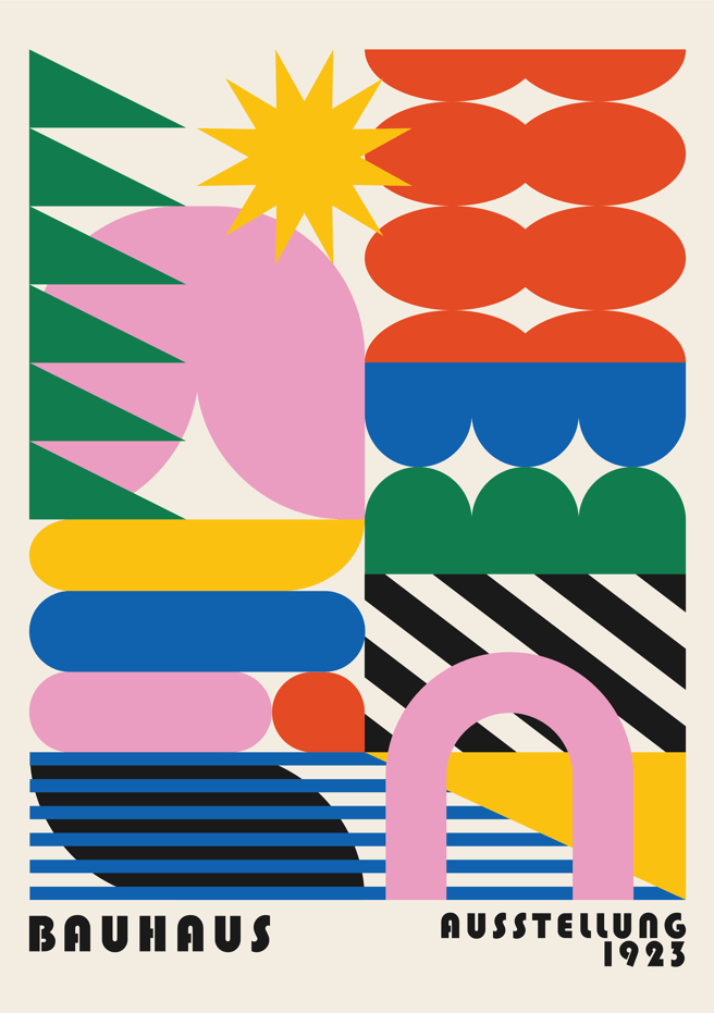 Bauhaus Coloured Prisms Wall Art frame