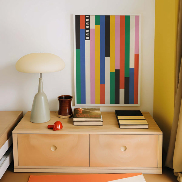 Bauhaus Coloured Vertical Retro Lines