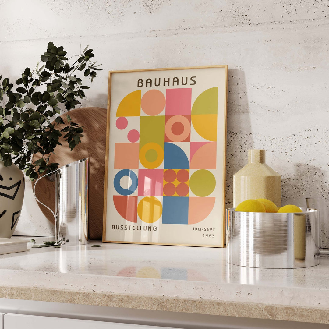 Kitchen Wall Art Bauhaus Print Geometric Colours