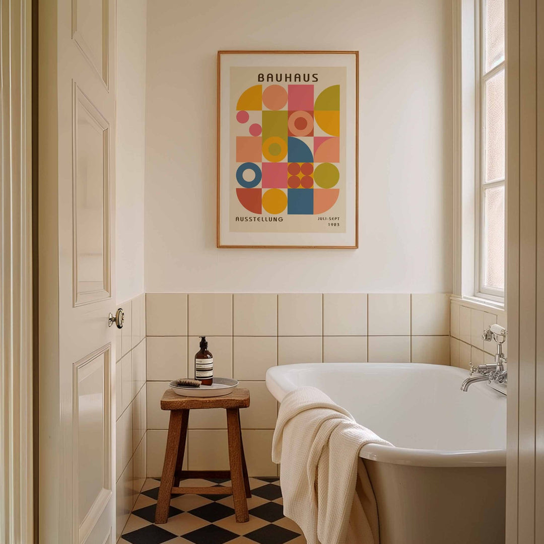 Bathroom Bauhaus Colours Print Wall Art