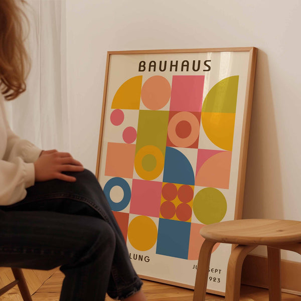 Bauhaus Colourful Square Pattern Ausstellung Wall Art