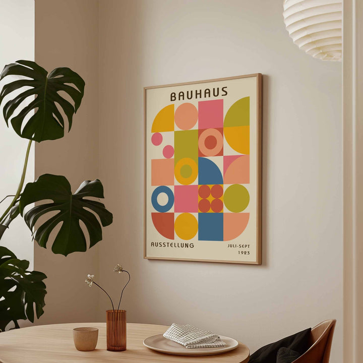 Abstract Wall Art Print Geometric Bauhaus Colours