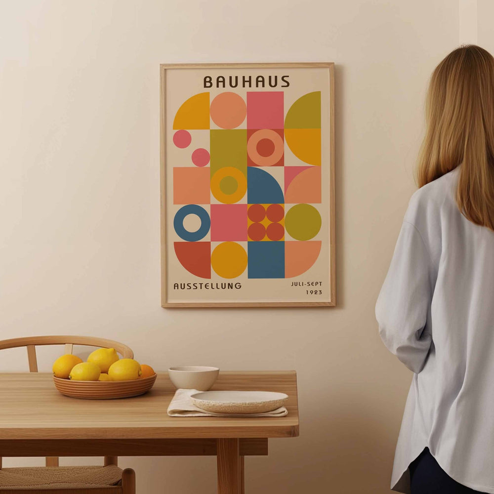 Bauhaus colours geomtric print wall art