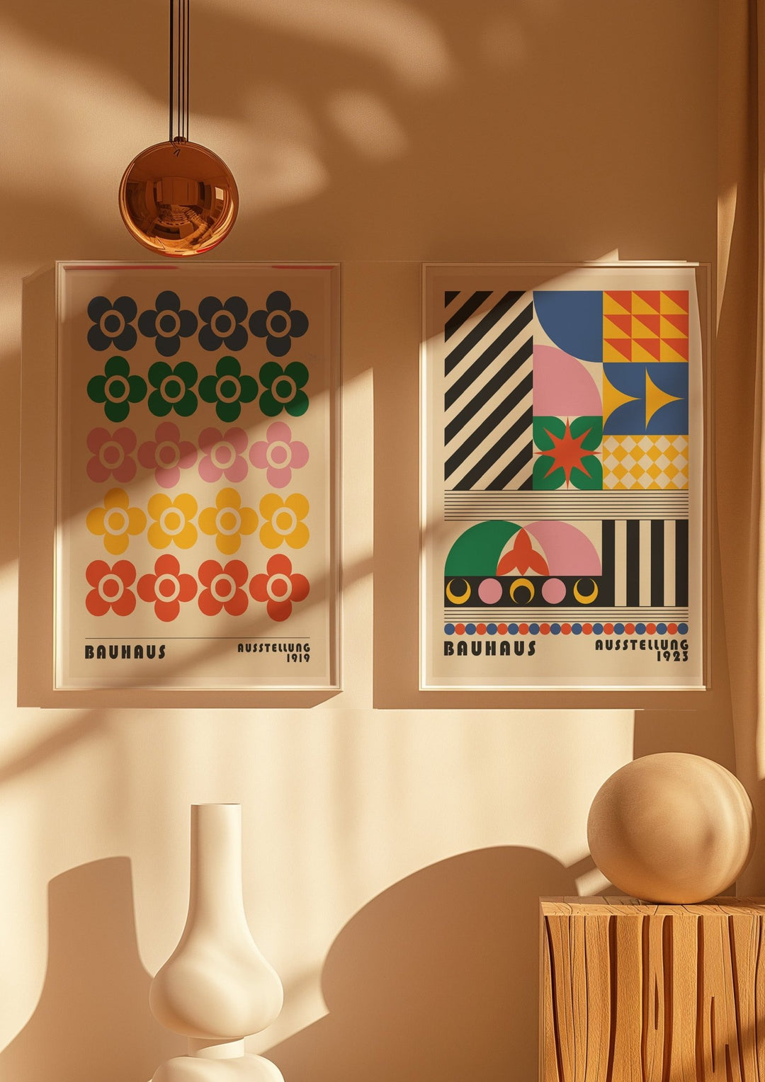 Bauhaus Flower Maze Set of 2 Prints wall - art - picture - poster