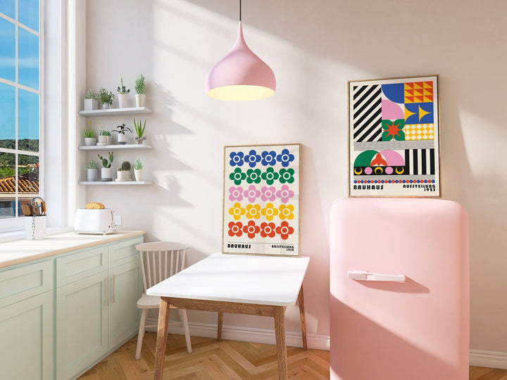 Bauhaus Flower Maze Set of 2 Prints wall - art - picture - poster