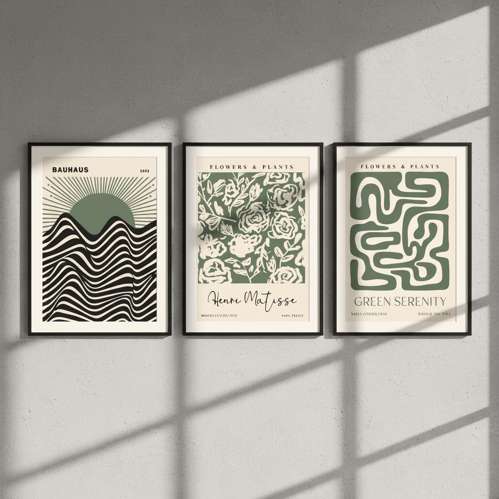Bauhaus, Matisse Green Trio Wall Art wall - art - picture - poster