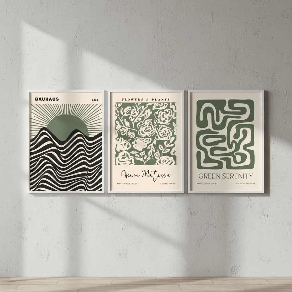 Bauhaus, Matisse Green Trio Wall Art wall - art - picture - poster