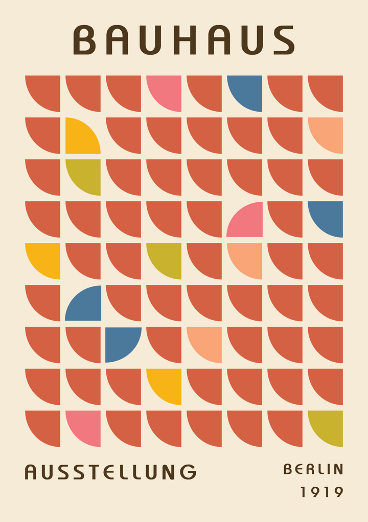 Bauhaus Repeat Pattern Wall Print,frame