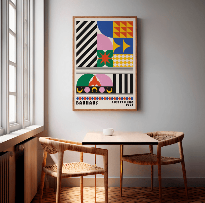 Bauhaus Retro Maze Coloured Patterns wall - art - picture - poster