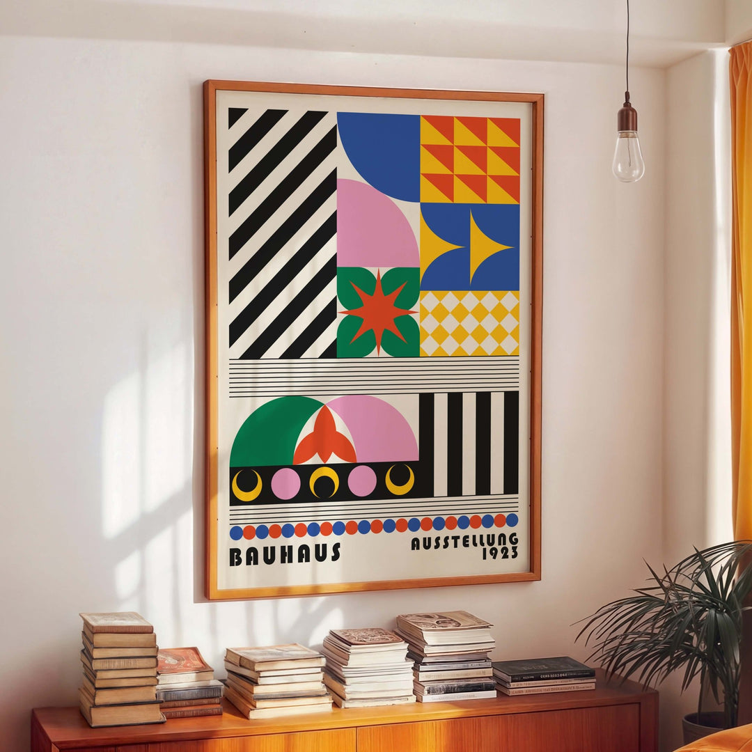 Bauhaus Retro Maze Coloured Patterns wall - art - picture - poster
