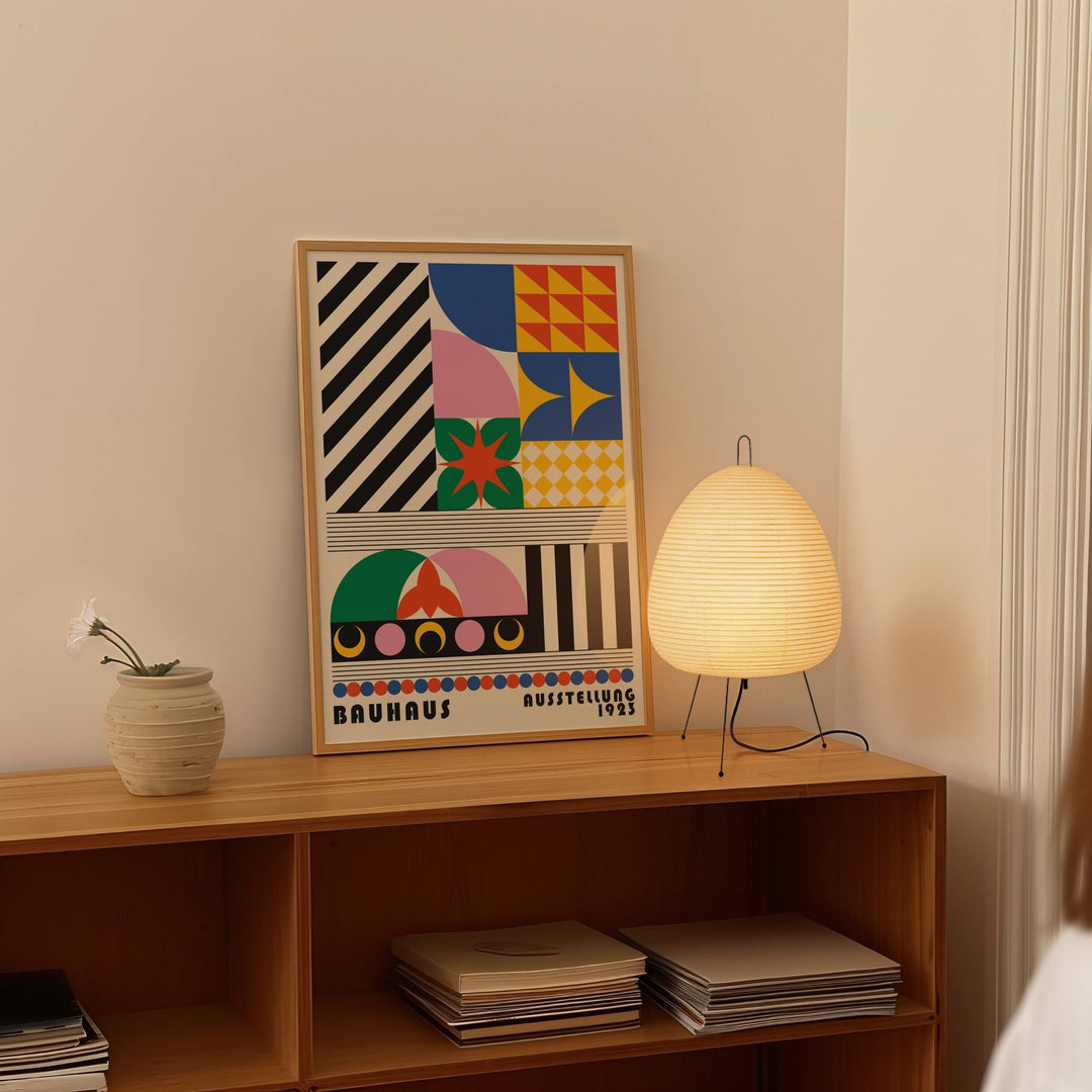 Bauhaus Retro Maze Coloured Patterns wall - art - picture - poster