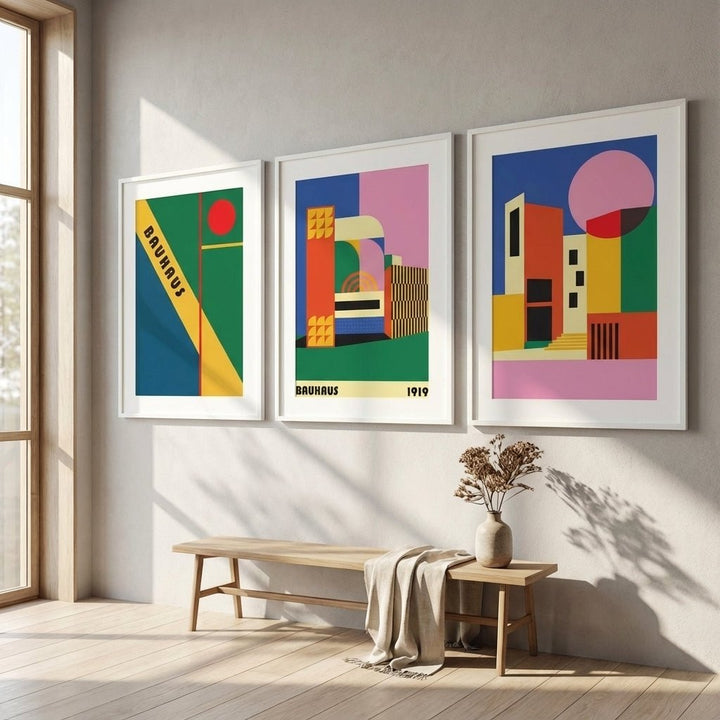 Bauhaus Trio School of Arts Abstract Wall Art wall - art - picture - poster