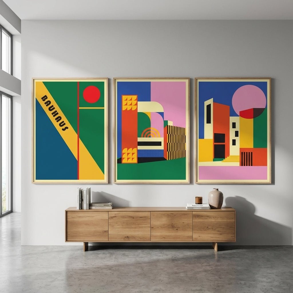 Bauhaus Trio School of Arts Abstract Wall Art wall - art - picture - poster