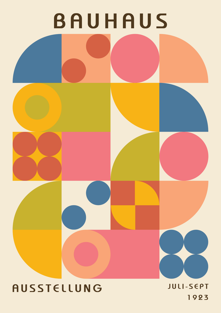 Bauhays Matrix Pattern Colours Wall Art,frame