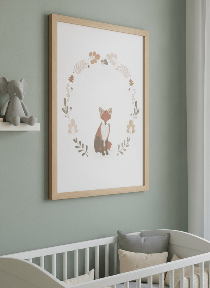 Soft neutral wall art styled in a serene nursery with pastel tones