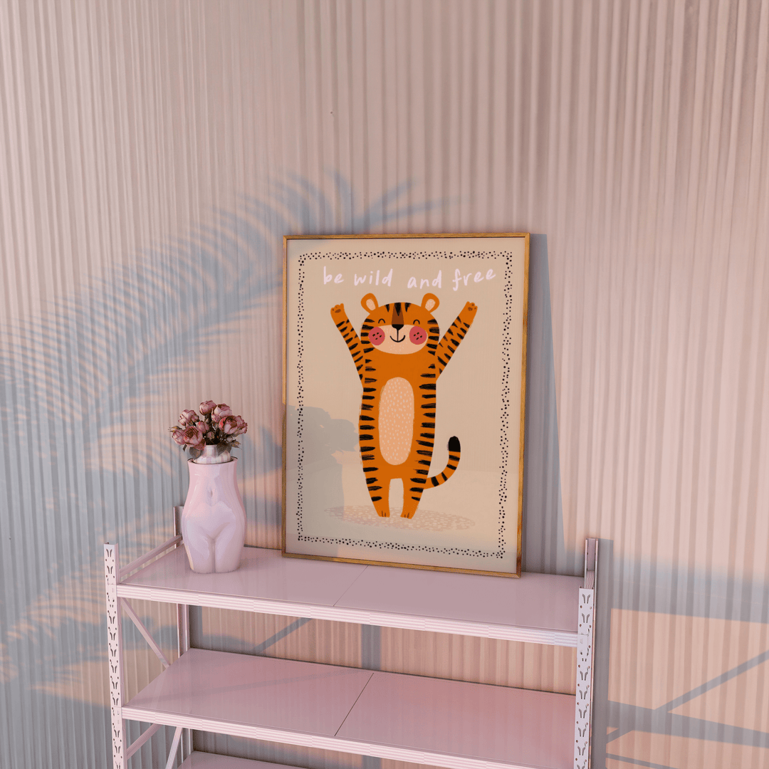 Be Wild and Free Tiger Kids Print wall - art - picture - poster